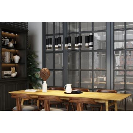Eglo - Candeeiro suspenso LED 10xGU10/4,6W/230V preto