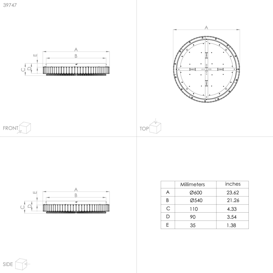 Eglo - Iluminação de teto LED com regulação LED/52,4W/230V