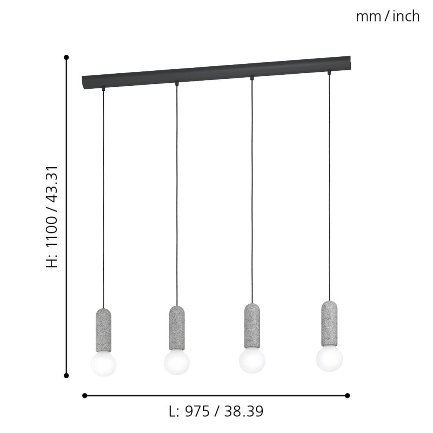 Eglo - Candelabro num fio 4xE27/40W/230V