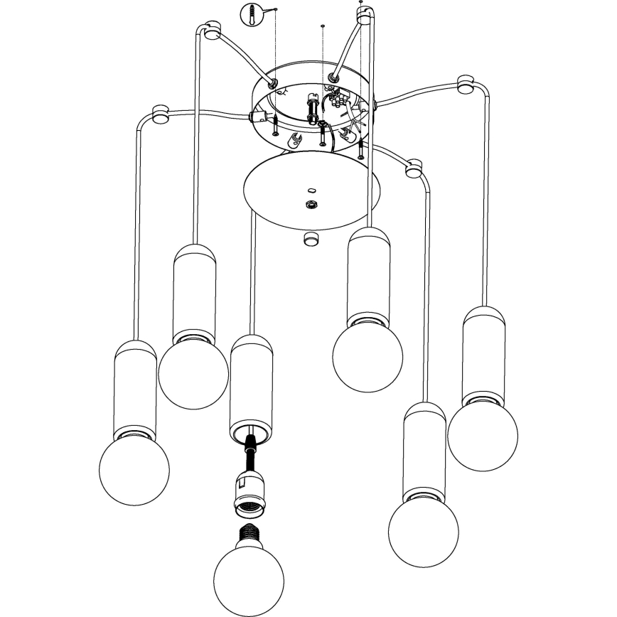 Eglo - Candeeiro suspenso 6xE27/40W/230V aranha
