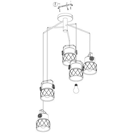 Eglo - Candelabro integrado 5xE27/40W/230V