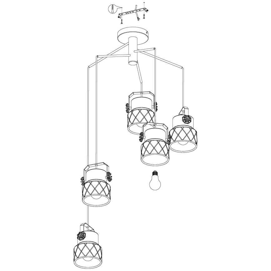 Eglo - Candelabro integrado 5xE27/40W/230V
