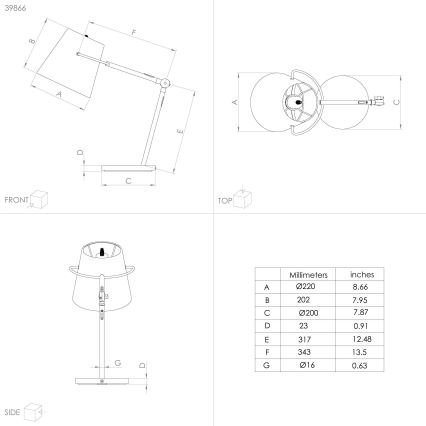 Eglo - Candeeiro de mesa 1xE27/40W/230V