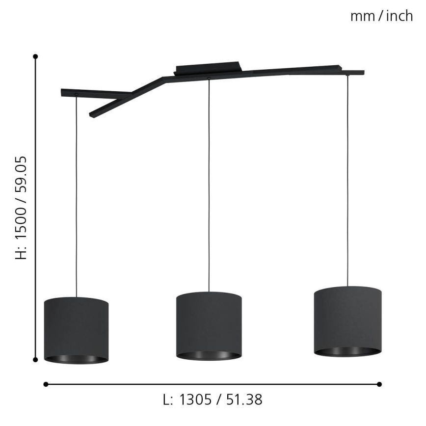 Eglo - Candelabro suspenso 3xE27/40W/230V