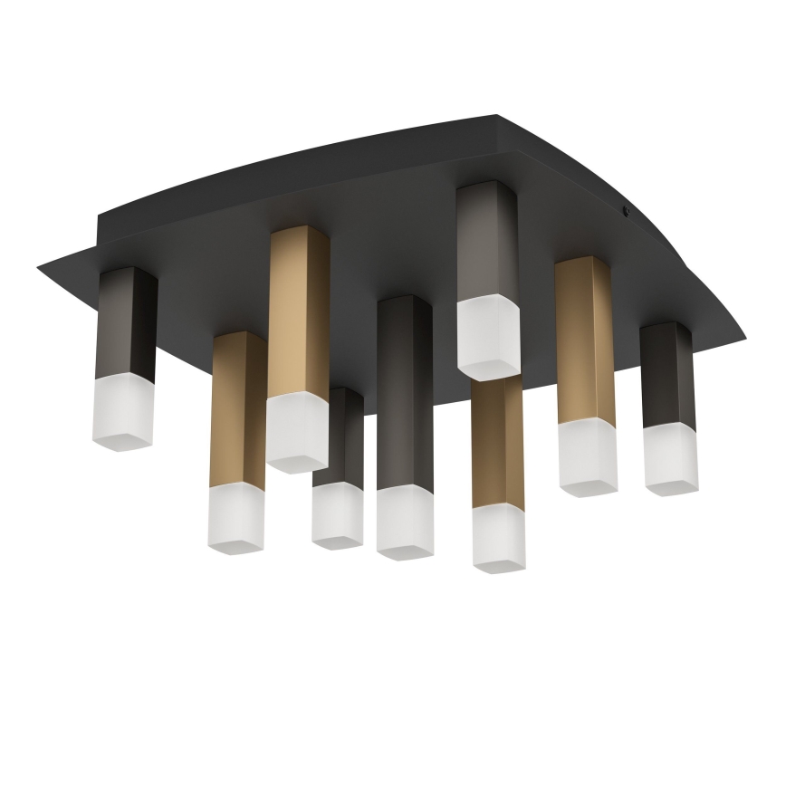 Eglo - Iluminação de teto LED com regulação 9xLED/3,1W/230V 3000K antracite/dourado