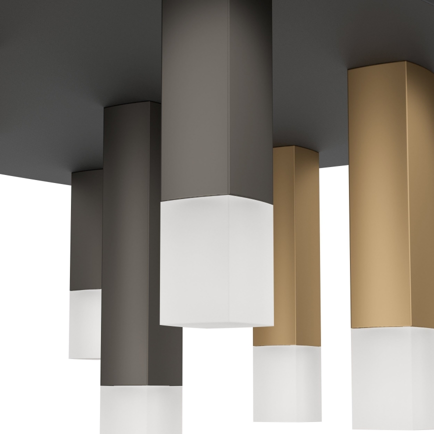 Eglo - Iluminação de teto LED com regulação 9xLED/3,1W/230V 3000K antracite/dourado