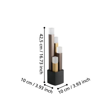 Eglo - Candeeiro de mesa LED com regulação 4xLED/3,7W/230V 3000K antracite/dourado