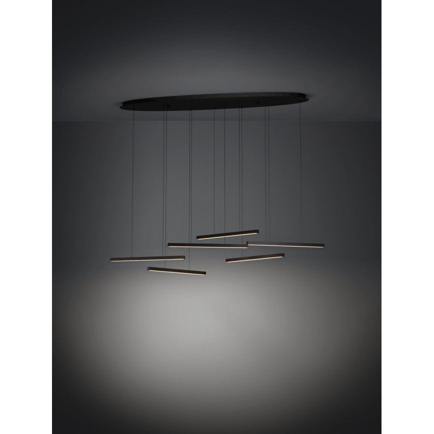 Eglo - Candeeiro suspenso LED com regulação 6xLED/8,4W/230V 3000K preto