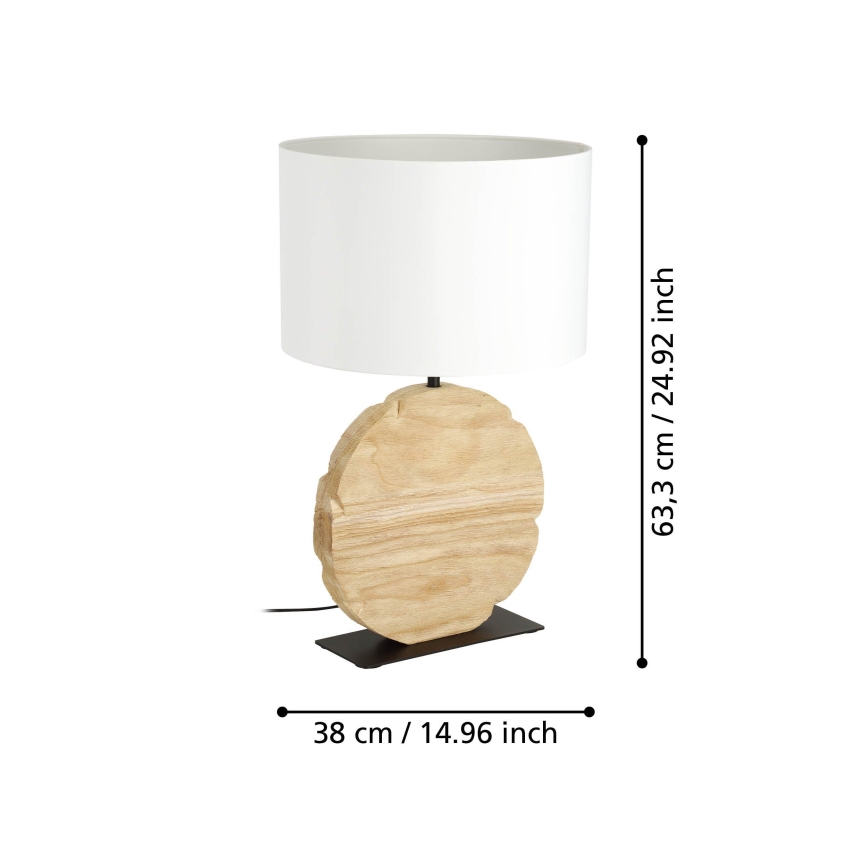 Eglo - Candeeiro de mesa 1xE27/40W/230V 63,5 cm castanho