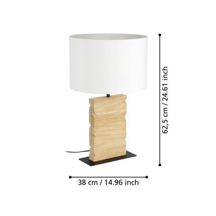 Eglo - Candeeiro de mesa 1xE27/40W/230V 62,5 cm castanho