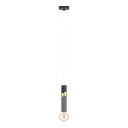 Eglo - Candeeiro suspenso 1xE27/40W/230V preto/dourado
