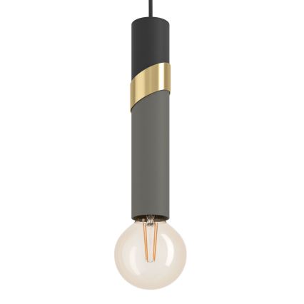 Eglo - Candeeiro suspenso 4xE27/40W/230V preto/dourado