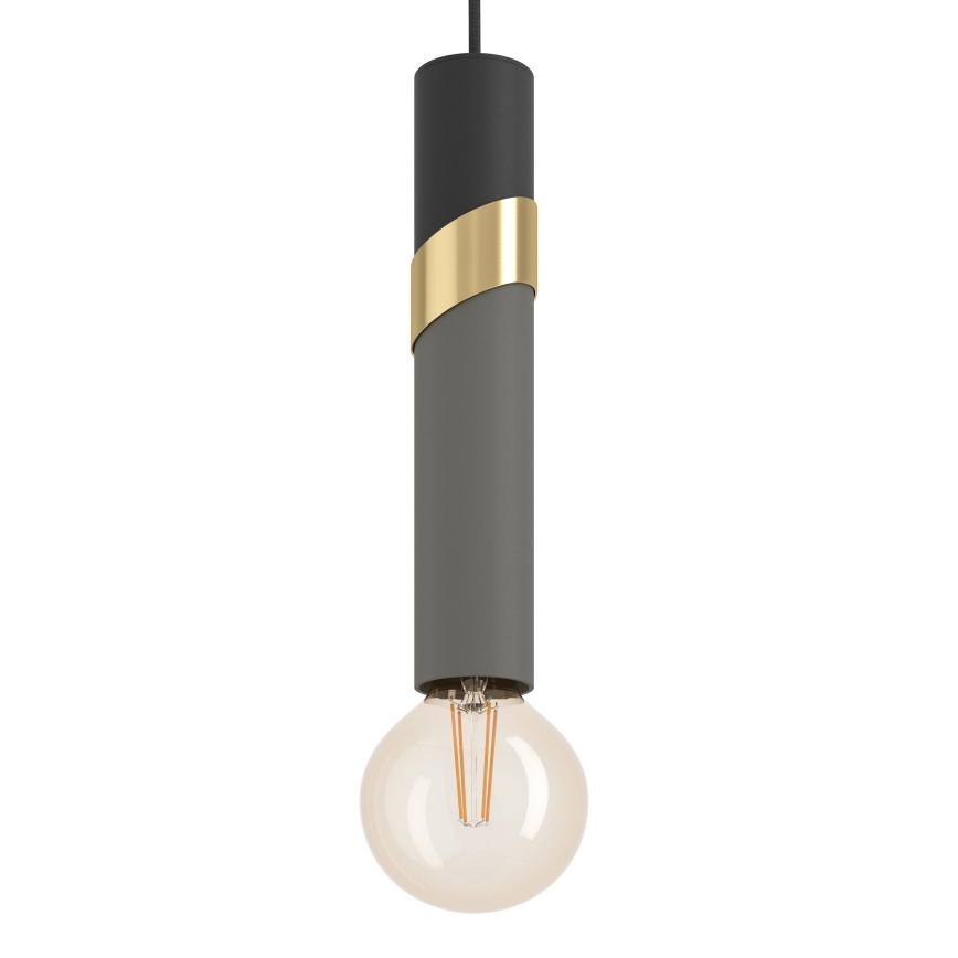 Eglo - Candeeiro suspenso 4xE27/40W/230V preto/dourado