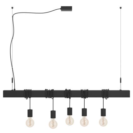 Eglo - Candeeiro suspenso TOWNSHEND 5xE27/40W/230V preto