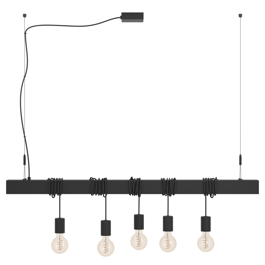 Eglo - Candeeiro suspenso TOWNSHEND 5xE27/40W/230V preto