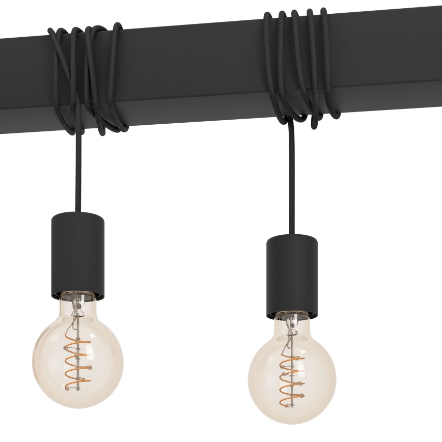 Eglo - Candeeiro suspenso TOWNSHEND 9xE27/40W/230V preto