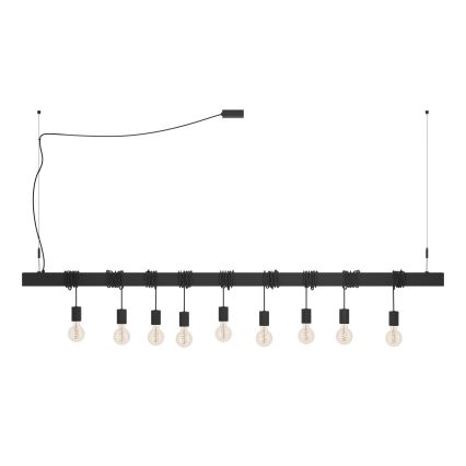 Eglo - Candeeiro suspenso TOWNSHEND 9xE27/40W/230V preto