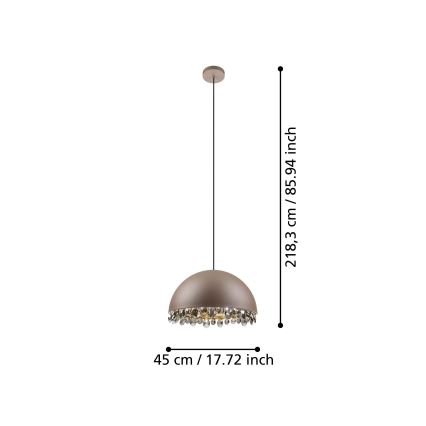 Eglo - Candeeiro suspenso 1xE27/40W/230V castanho