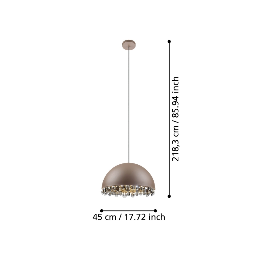 Eglo - Candeeiro suspenso 1xE27/40W/230V castanho