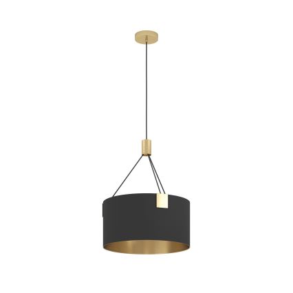 Eglo - Candeeiro suspenso 3xE27/40W/230V preto/dourado