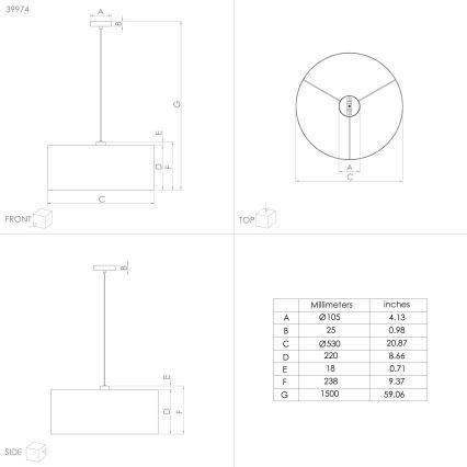 Eglo - Candeeiro suspenso 1xE27/40W/230V diâmetro 53 cm azul/dourado