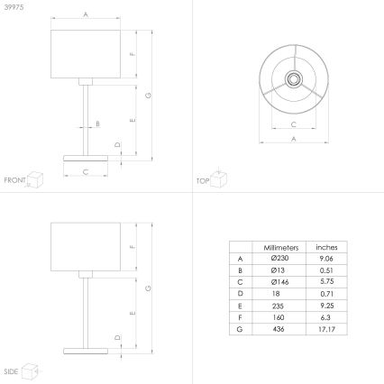 Eglo 39975 - Candeeiro de mesa CASUARITA 1xE27/40W/230V azul/dourado