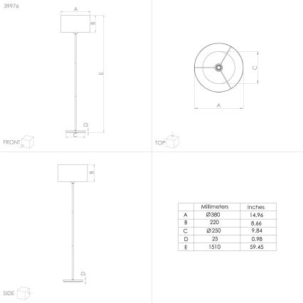 Eglo - Candeeiro de chão 1xE27/40W/230V azul/dourado