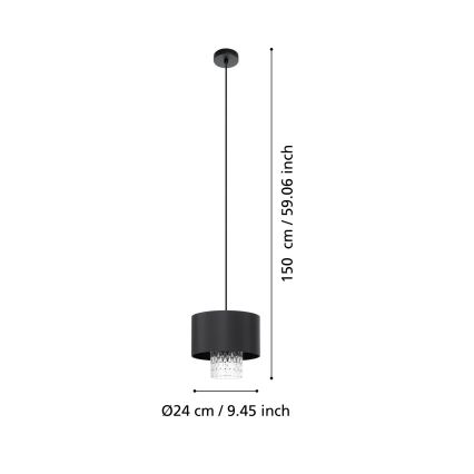 Eglo - Candeeiro suspenso 1xE27/40W/230V preto