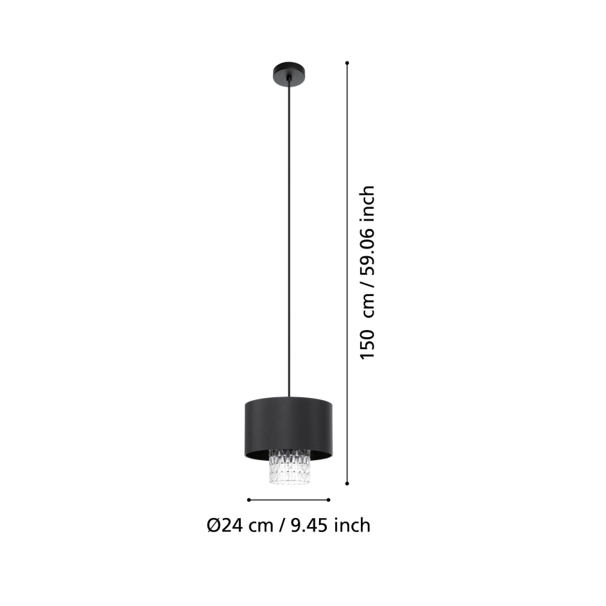 Eglo - Candeeiro suspenso 1xE27/40W/230V preto