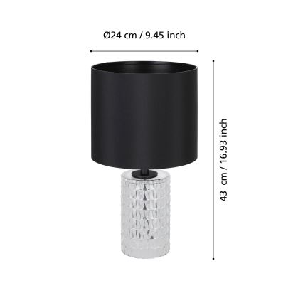 Eglo - Candeeiro de mesa 1xE27/40W/230V preto