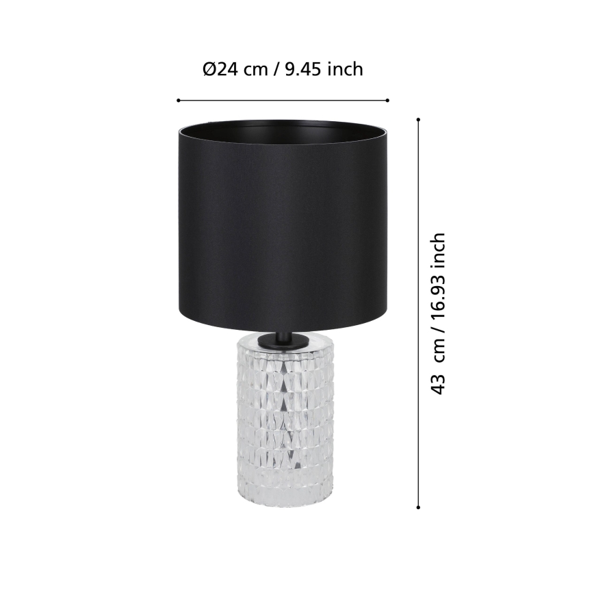 Eglo - Candeeiro de mesa 1xE27/40W/230V preto