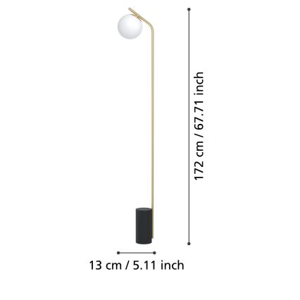 Eglo - Candeeiro de chão 1xE27/40W/230V dourado