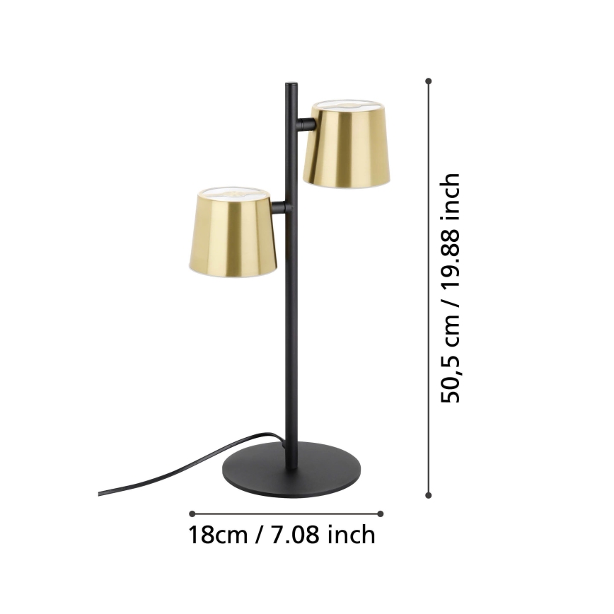 Eglo - Candeeiro de mesa LED 2xGU10/4,6W/230V 3000K dourado