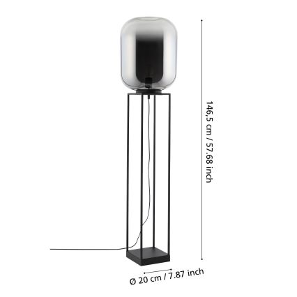 Eglo - Candeeiro de chão 1xE27/40W/230V fumado