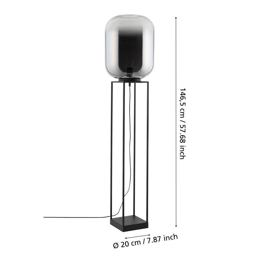 Eglo - Candeeiro de chão 1xE27/40W/230V fumado