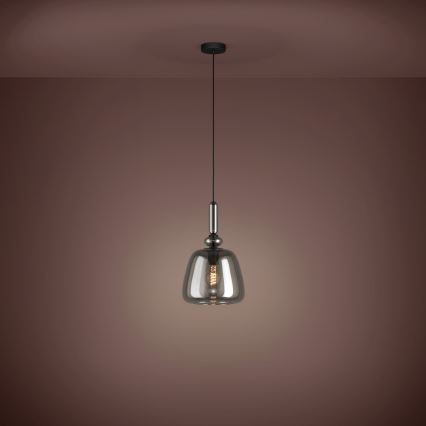 Eglo - Candeeiro suspenso 1xE27/40W/230V fumado