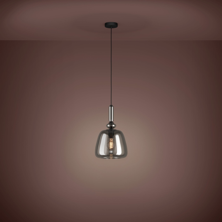 Eglo - Candeeiro suspenso 1xE27/40W/230V fumado