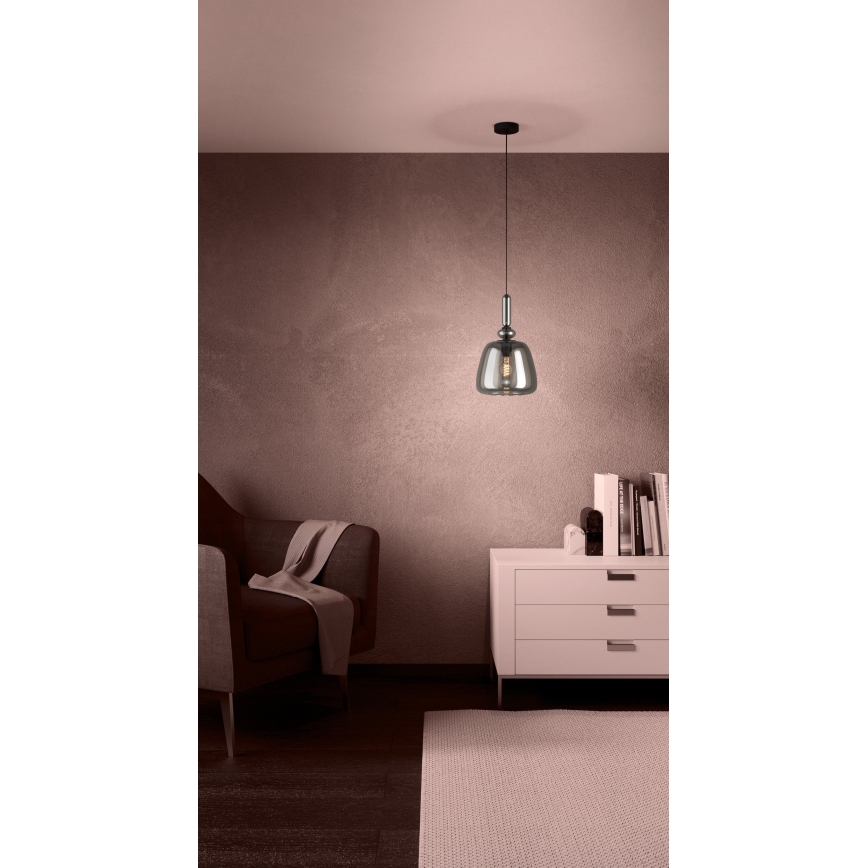 Eglo - Candeeiro suspenso 1xE27/40W/230V fumado