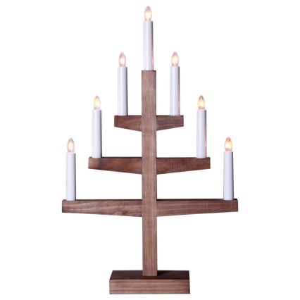 Eglo - Castiçal de Natal 7xE10/3W/230V castanho