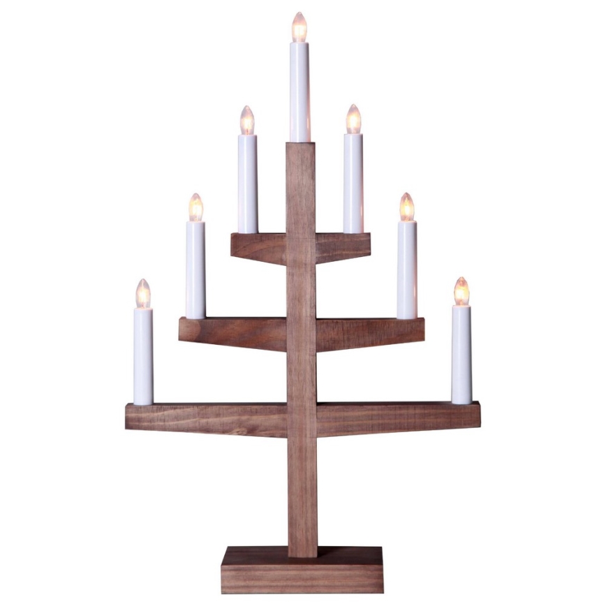 Eglo - Castiçal de Natal 7xE10/3W/230V castanho