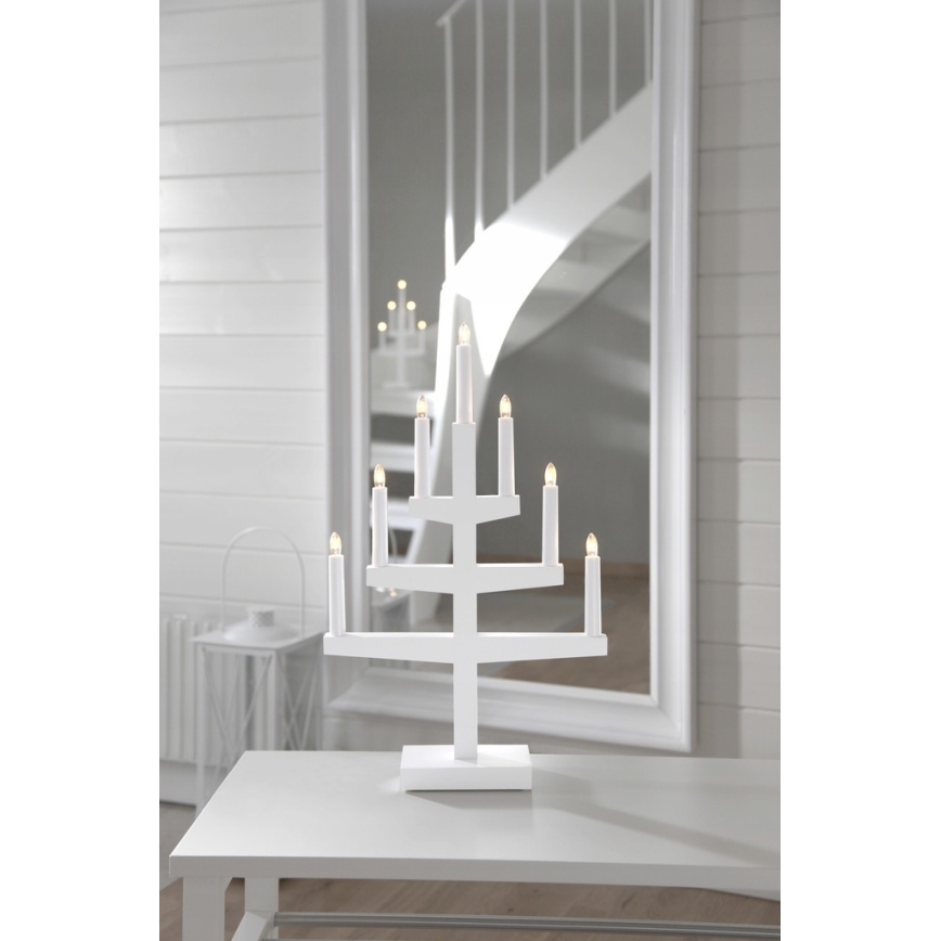 Eglo - Castiçal de Natal 7xE10/3W/230V branco