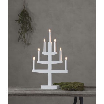 Eglo - Castiçal de Natal 7xE10/3W/230V branco