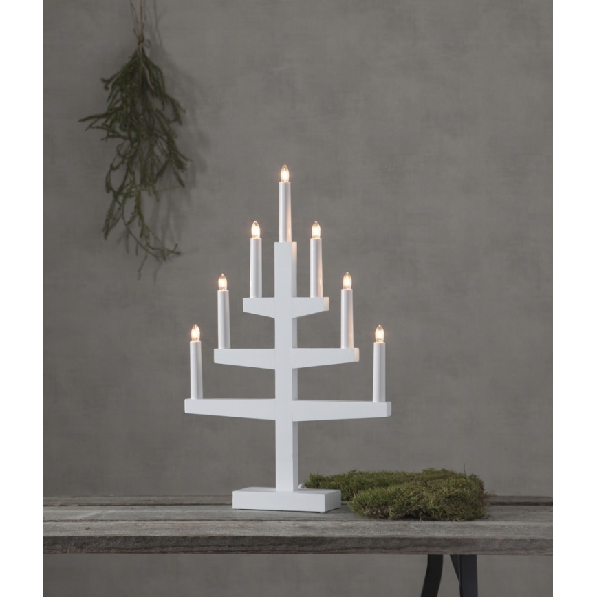 Eglo - Castiçal de Natal 7xE10/3W/230V branco