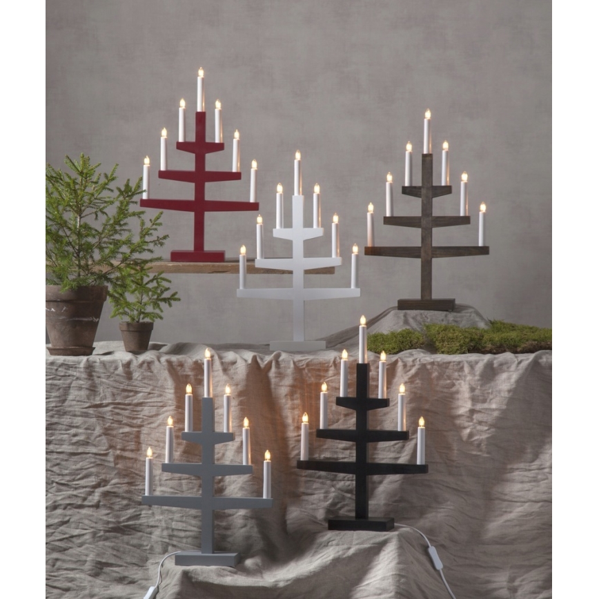 Eglo - Castiçal de Natal 7xE10/3W/230V branco