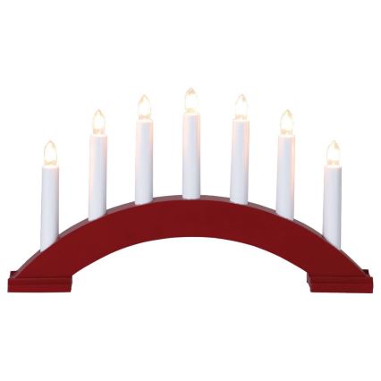 Eglo - Castiçal de Natal 7xE10/3W/230V vermelho