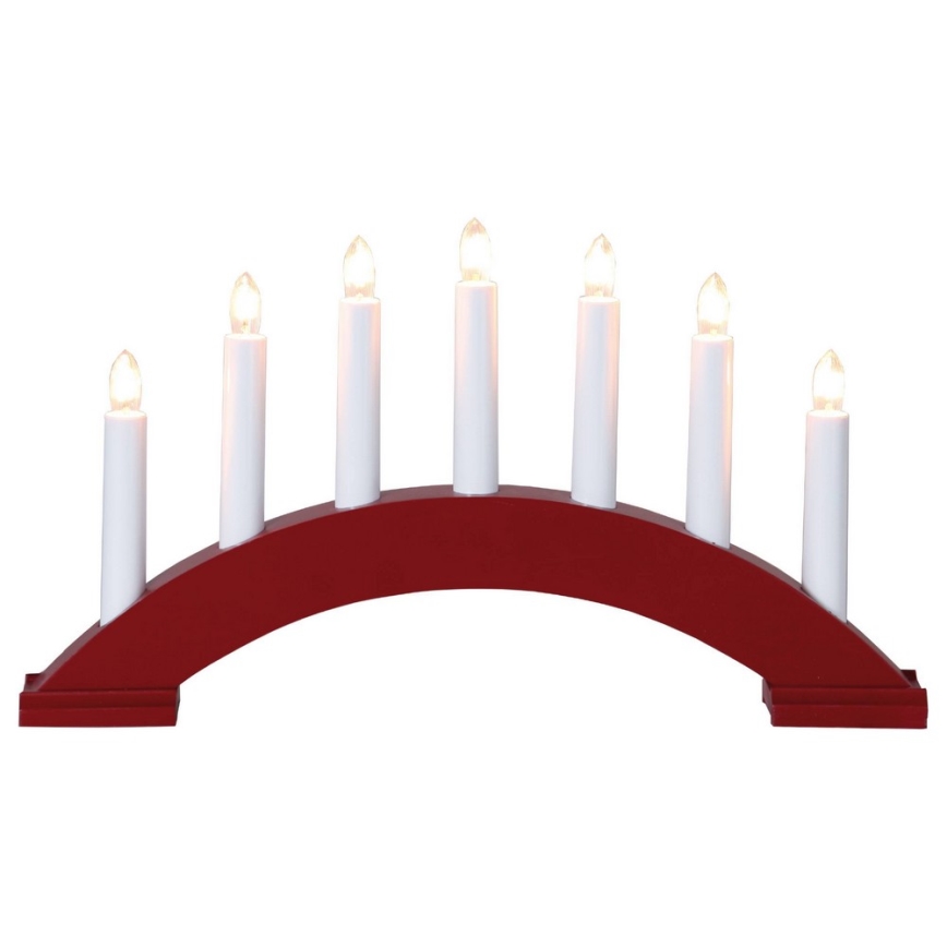 Eglo - Castiçal de Natal 7xE10/3W/230V vermelho