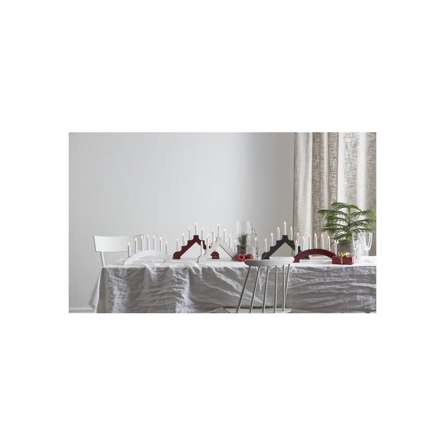 Eglo - Castiçal de Natal 7xE10/3W/230V vermelho