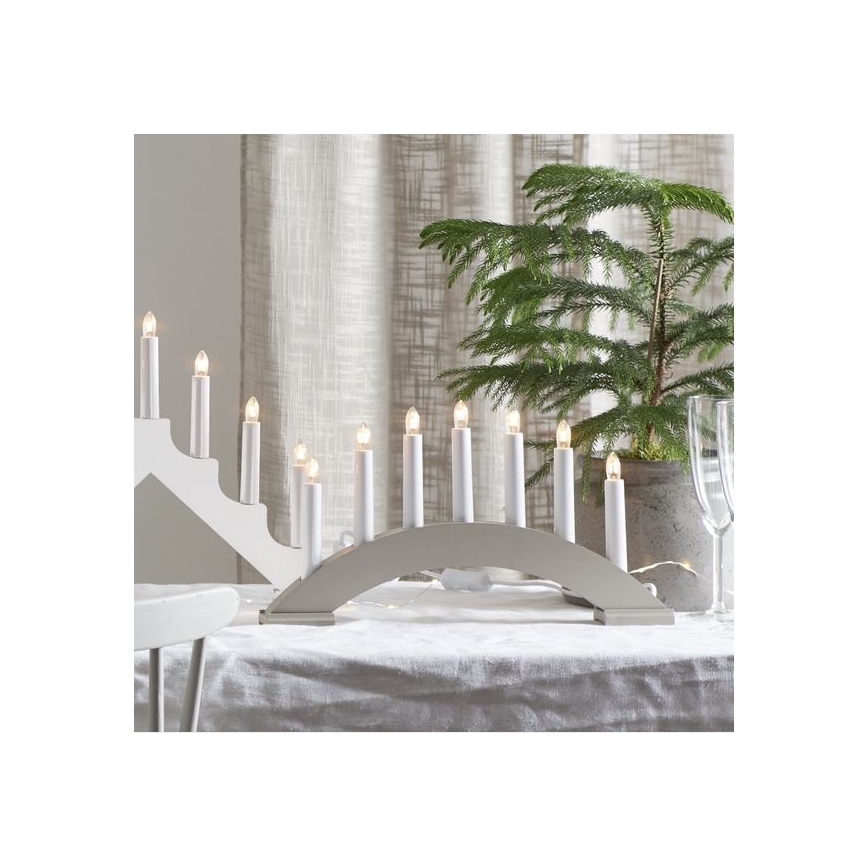 Eglo - Castiçal de Natal 7xE10/3W/230V cinzento