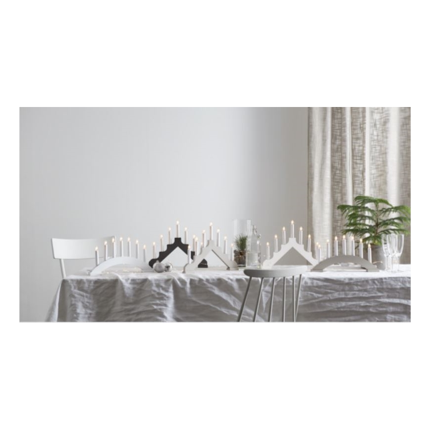 Eglo - Castiçal de Natal 7xE10/3W/230V cinzento