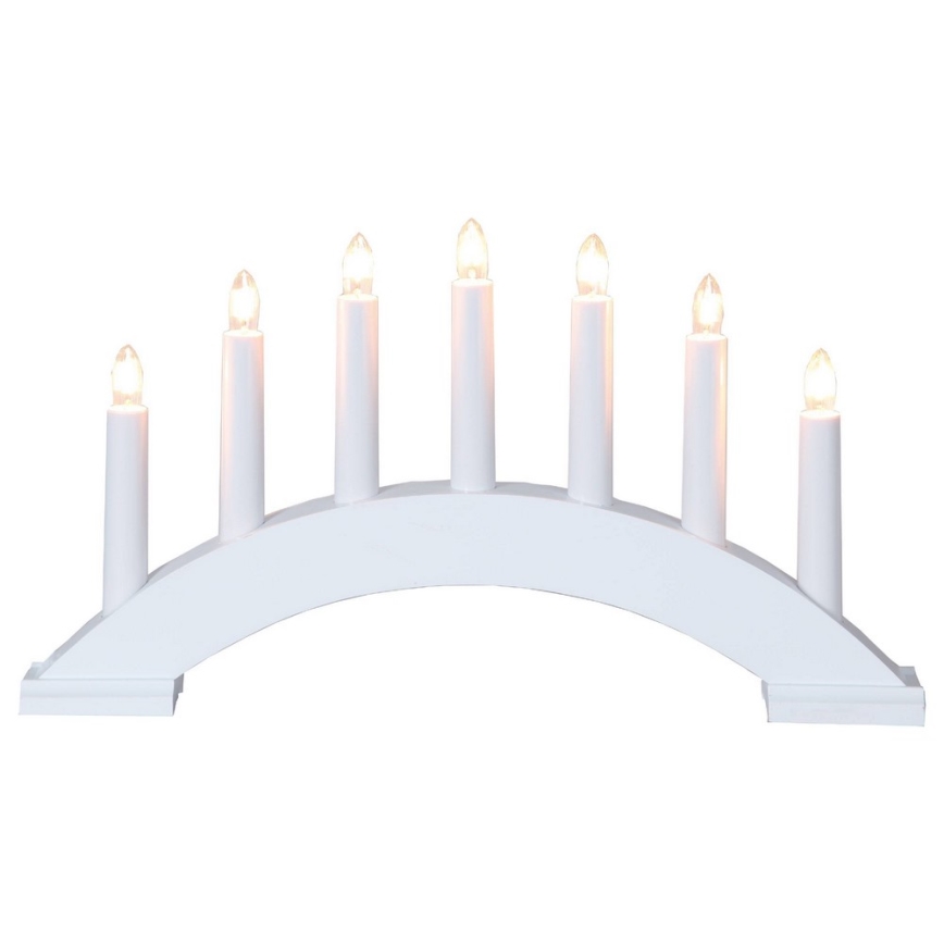 Eglo - Castiçal de Natal 7xE10/3W/230V branco